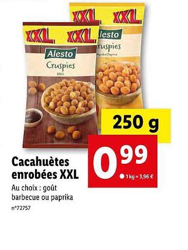 Offre Cacahuètes Enrobées Sucrées Xxl Alesto chez Lidl