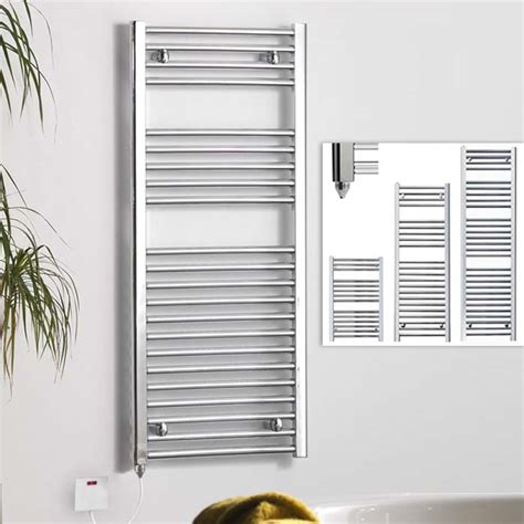 Bray Straight Or Flat Heated Towel Rail Warmer Radiator Chrome