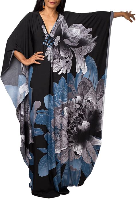 Youuxooa Womens Turkish Kaftans Ethnic Print Plus Size Caftan Batwing Sleeve Oversized Caftans