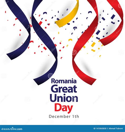 Romania Great Union Day Vector Template Design Illustration Stock