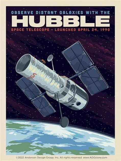 Nasa 1990 Hubble Space Telescope Space Travel Posters Space Tourism