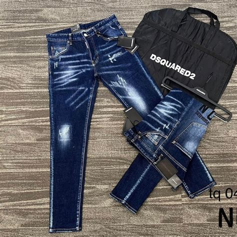 Quần Jean Dsquared2 Xanh Chữ Icon Đen Vẩy Sơn Quần Bò Dsq Chất Co Giãn