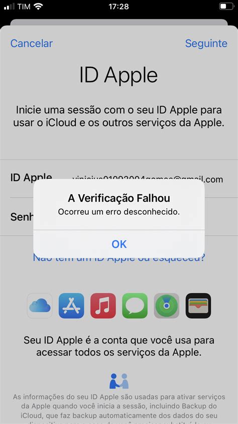 Não consigo acessar minha conta no i Comunidade da Apple