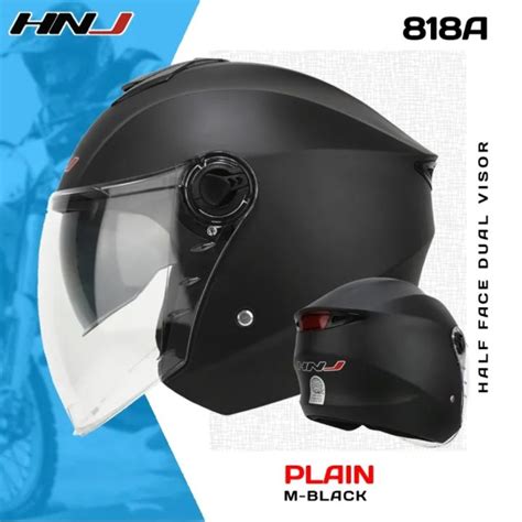 HNJ 818A DUAL VISOR HALF FACE HELMET WITH FREEBIES Lazada PH