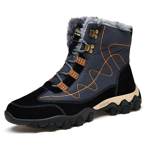 Mens Snow Boots Waterproof Rugged Duty Outdoor Winter Boots