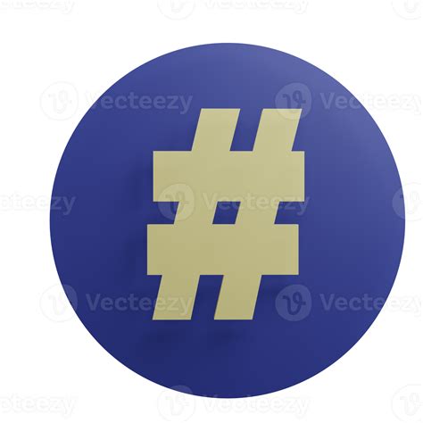 3 D Illustration Of Hastag Icon 34763080 Png