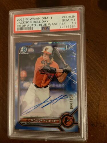 Bowman Draft Chrome St Jackson Holliday Auto Blue Wave Psa