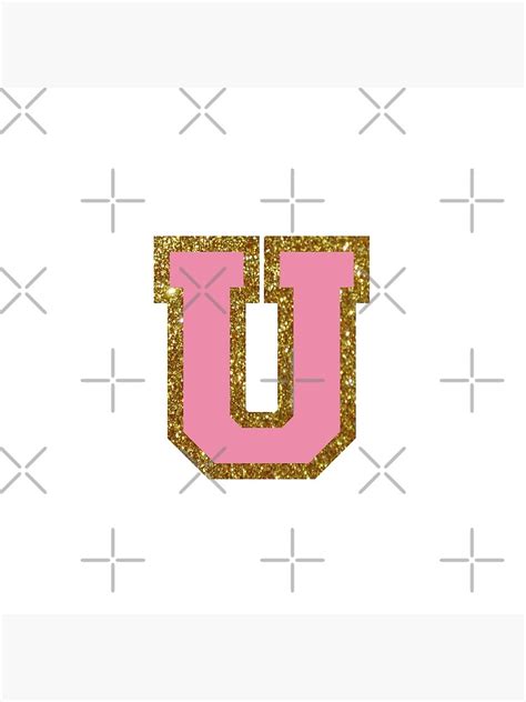 Gold And Pink Varsity Letter U Poster For Sale By Byleahwithlove