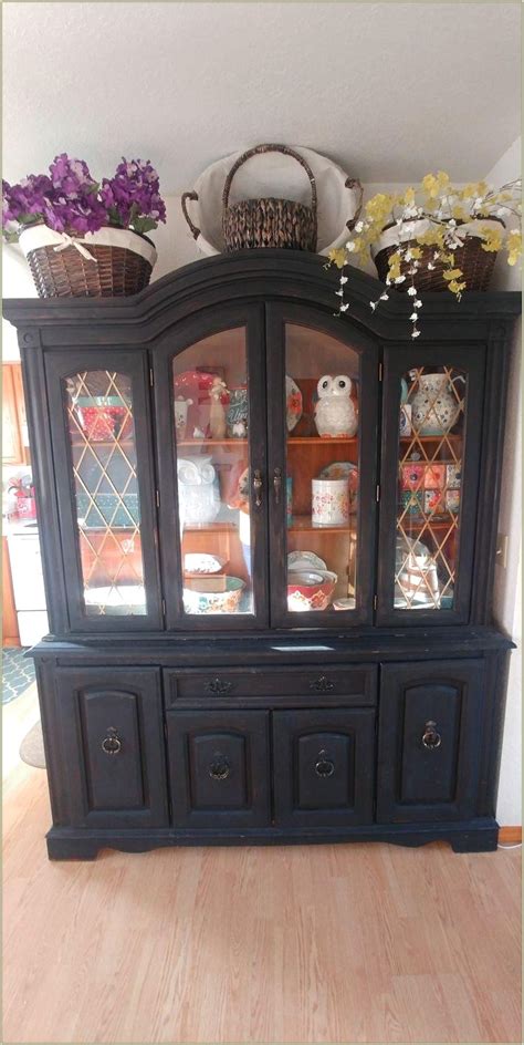 Black China Cabinet Hutch Buffet Cabinets Home Design Ideas