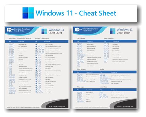 Windows Office 365 Shortcut Cheat Sheets