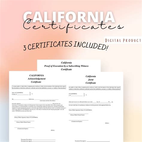 Notary Certificates, California Notary Public, Signing Agent, Notary ...