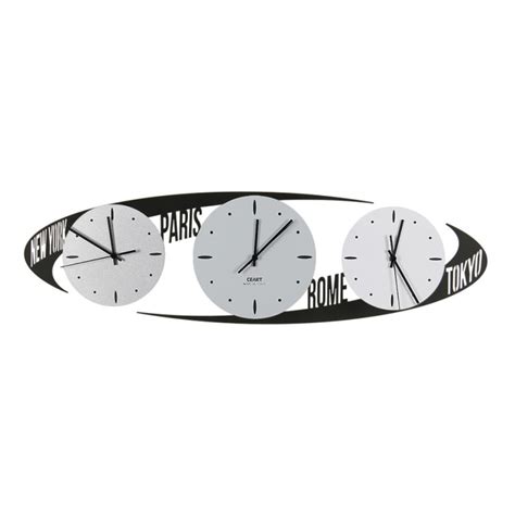 Horloge Murale Moderne Ceart Capitals Cadrans De Fuseaux Horaires