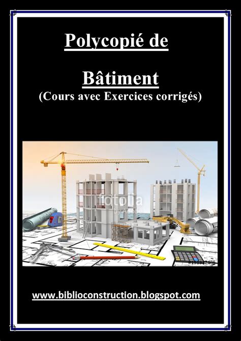 Polycopie PDF Bâtiment Cours avec Exercices corrigés Livres et