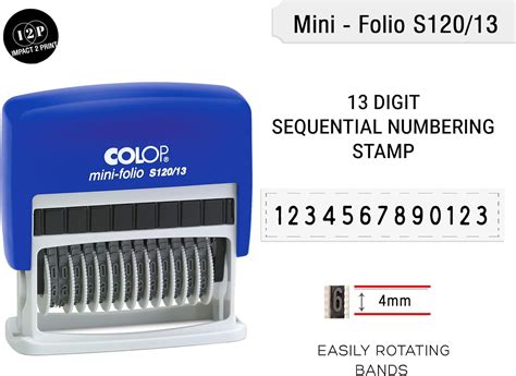 Impact Print Colop S Digit Sequential Numbering Stamp Self