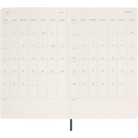 Moleskine Weekly Diary Large Softcover Notebook Myrtle Green