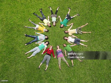 Crowd Lying In Grass In Circle High Res Stock Photo Getty Images