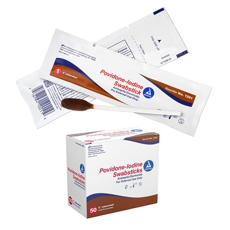 Dynarex Povidone Iodine Swabsticks Swabstick Packaged In Individual