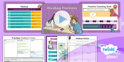 Planit Maths Y6 Fractions Dividing Fractions Lesson Pack 1