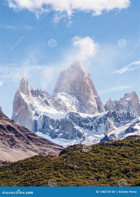 Fitz Roy And Glacier Piedras Blancas Stock Photography | CartoonDealer ...