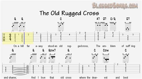 Guitar Hymns The Old Rugged Cross Tablature And Chords Youtube