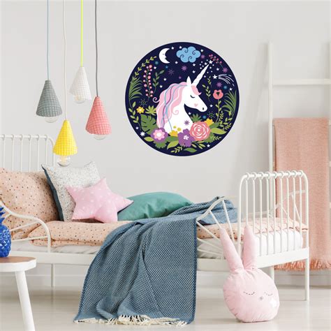 Autocollant Licorne Sticker Licorne Décoration Chambre Enfant Originale