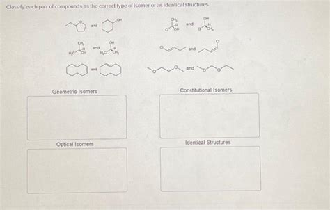 Classify Each Pair Of Compounds As The Correct Type Chegg