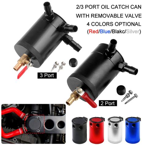 Universal Racing Baffled Port Port Oil Catch Can Fuel Tank Air