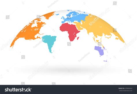 Detailed Colored World Map Different Colors Stock Vector (Royalty Free ...