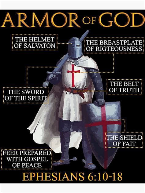 Armor Of God Ephesians Bible Verse Religious Christian Gift Poster