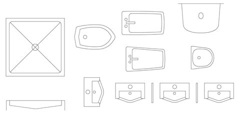 Washbasin CAD Blocks In AutoCAD 2D Drawing Dwg File CAD File