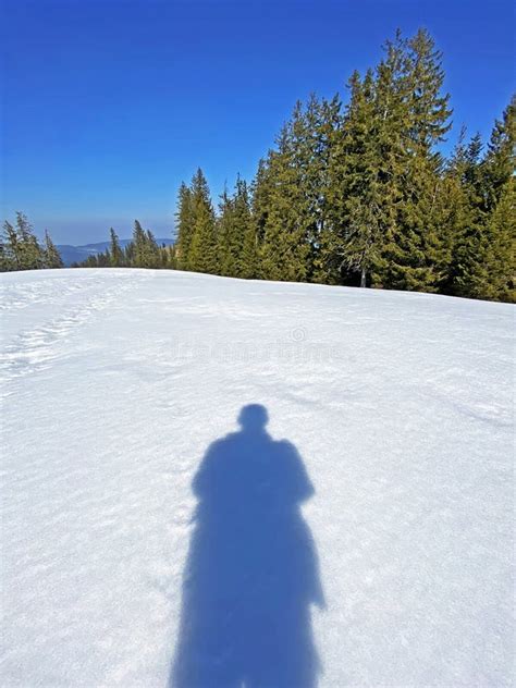 Shadow of a Hiker Woman Climbing the Rocks in a Beautiful Warm Sunset ...