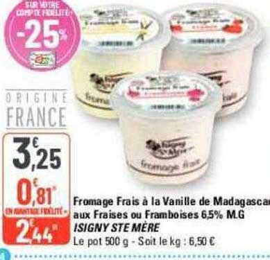 Promo Fromage Frais La Vanille De Madagascar Aus Fraises Ou