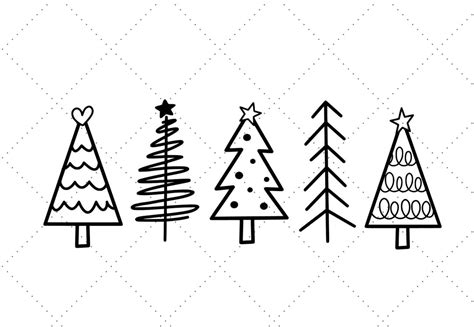 Sketch Christmas Trees Digital File Svg Jpeg Png And Pdf Instant Digital Download Great For