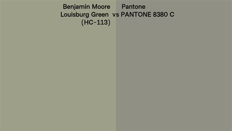 Benjamin Moore Louisburg Green Hc 113 Vs Pantone 8380 C Side By Side