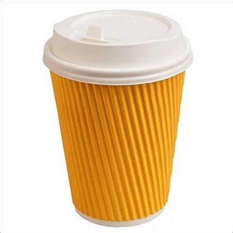 Red Striped Ripple Paper Glass With Lid 200 Ml At Rs 4 20 Piece In