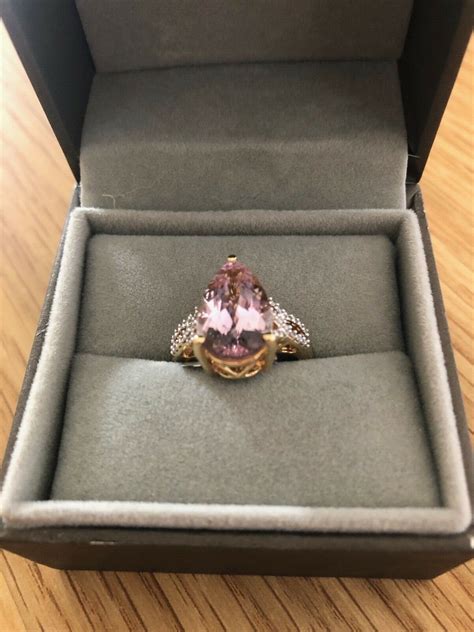 Minas Gerais Kunzite Diamon K Gold Unique Ring Size N To O Mtgw