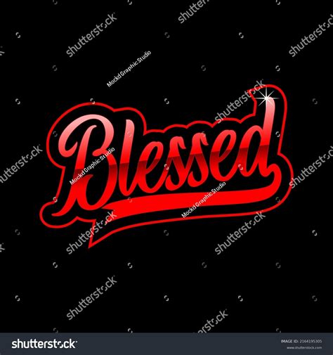 Blessed Lettering Typography Font Vector Logo Stock Vector (Royalty ...