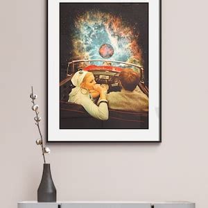 3 POSTER BUNDLE Retro Futuristic Collage Art Vintage Space Travel Retro