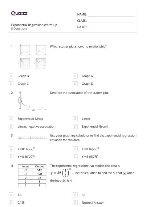 50 Regression Worksheets On Quizizz Free And Printable