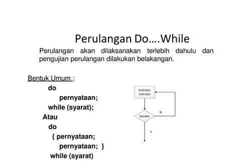 Looping Perulangan Do While Dan Break Perulangan Do Perulangan Akan Dilaksanakan Terlebih