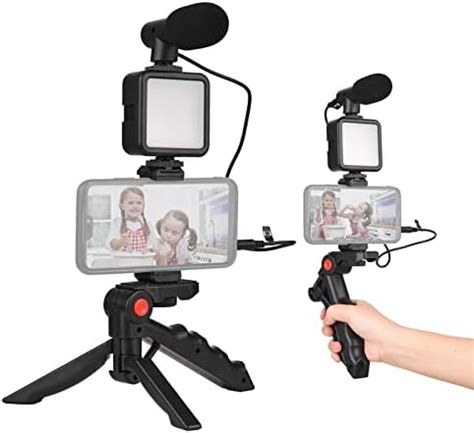 Andoer Smartphone Vlog Kit Mini Led Video Light Cardioid Microphone