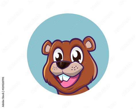 Beaver mascot logo cartoon template Stock Vector | Adobe Stock