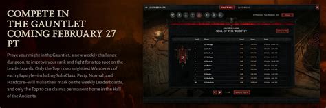 Diablo 4 The Gauntlet Leaderboards Official Release Date