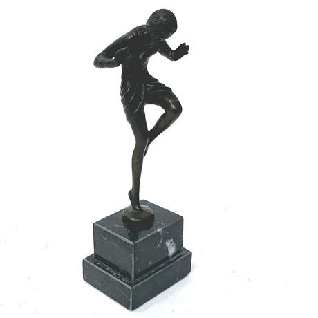 BAILARINA EXÓTICA EN BRONCE CON PEANA EN MÁRMOL Arte Escultura