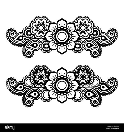 Mehndi Indian Henna Tattoo Pattern Or Background Vector Geometrical