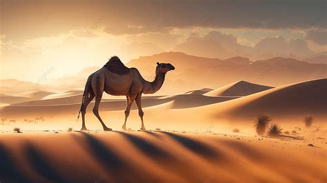 Desert Camel Illustration Background, Desert, Camel, Illustration ...