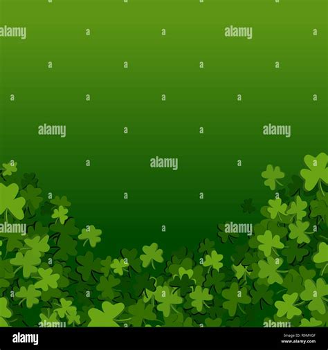 Abstract St Patricks Day Background With Falling Clover Leaves