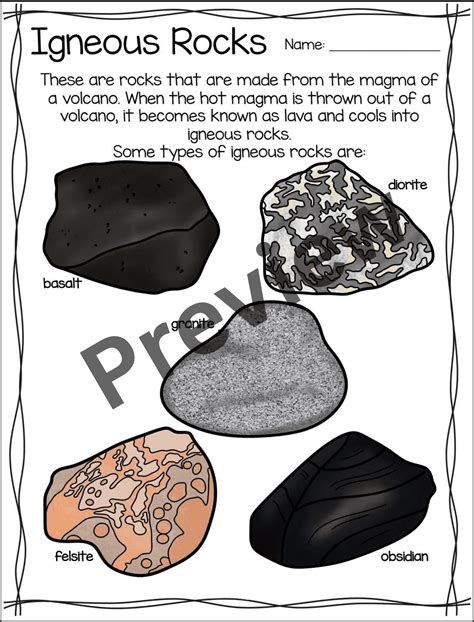 Rocks And Minerals Passages And Worksheets Types Of Rocks And Rock Cycle Activity Worksheets Library