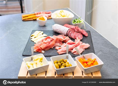 Traditional Italian Aperitif Antipasto Salami Bresaola Prosciutto