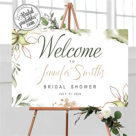 Greenery Bridal Shower Welcome Sign D101 Bridal Printables